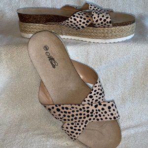 Mata Priscilla-1 platform leopard print sandal 9.
